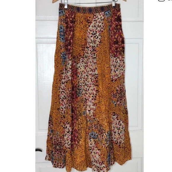 Anthropologie Bhanuni Panthers Animal Print Maxi Skirt size 10 - Picture 3 of 8